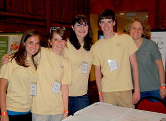 Volunteers preparing for the arrival of the families