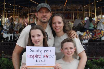 Thanks, Sandy, for being a hope hero! Thanks, Sandy, for being a hope hero!