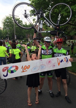 Alexa Cheering with Shannon after the 2015 Gran Fondo