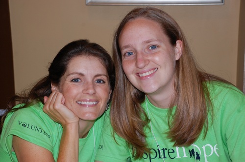 Rebecca serving at a 2015 retreat with Legacy Retreat Coordinator Jessica Keck