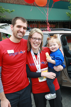 Aaron with his family inspiring hope in Brevard, NC