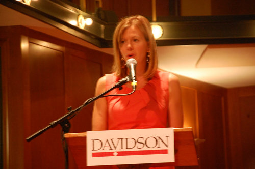  Angie speaking on behalf of IoH Co-Founder Kristen Milligan at an alumni event at Davidson College