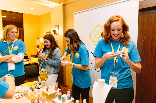 Katie, Taylor, and Acacia creating beautiful jewelry for Inheritance of Hope families