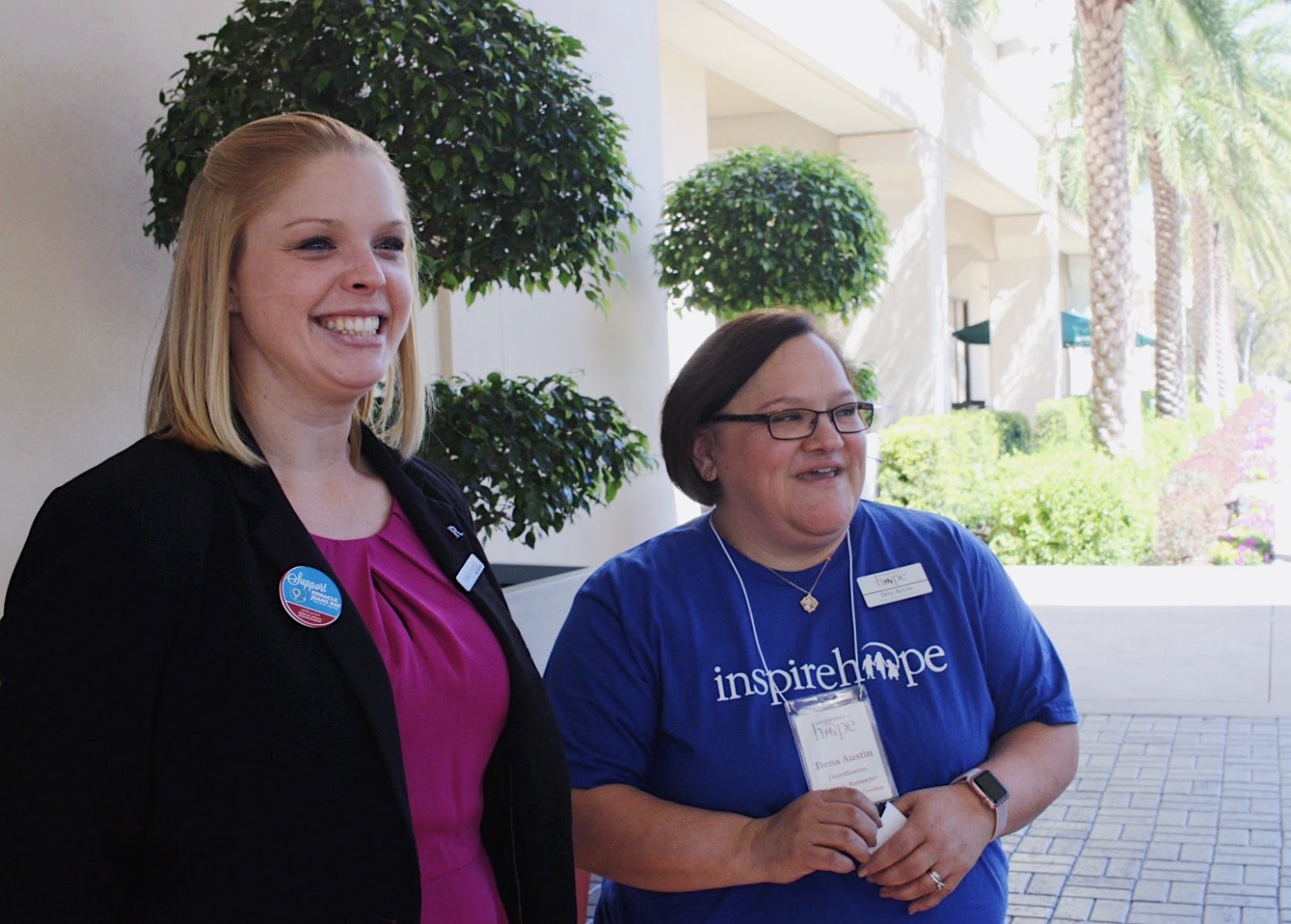 Dena greets new families alongside Renaissance Orlando staff.