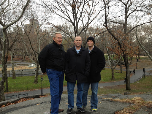 Geoff (center), Josh, and their Dad in NYC