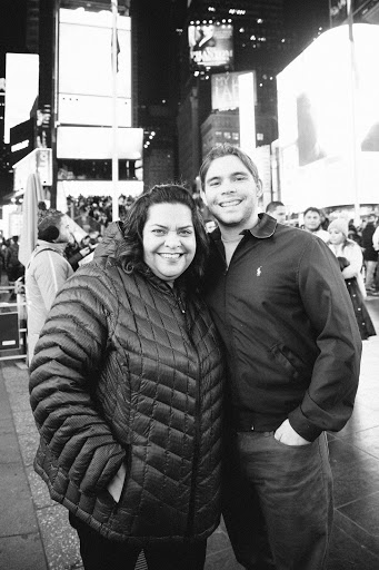 Enjoying special time together in Times Square