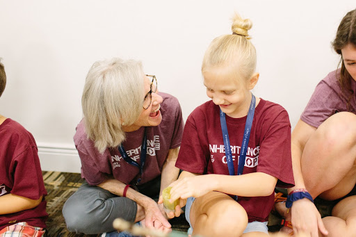 Sharing a special moment in the kids’ group sessions