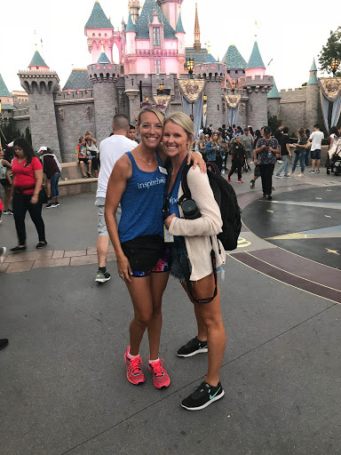 Rachel (right) and Heidi serving together in California