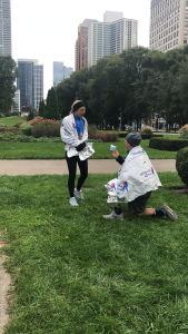 Read more about the article Proposal at the Finish Line: 
Team Inheritance of Hope runners are engaged at the Chicago Marathon!