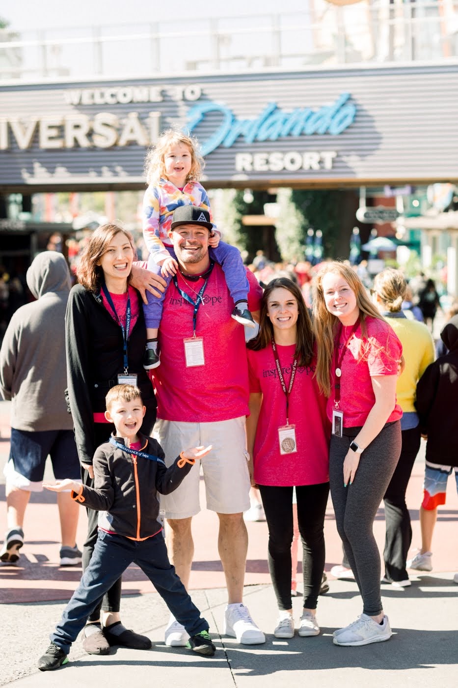 Michaela (r) creating memories with the Shepherd family at Universal Studios