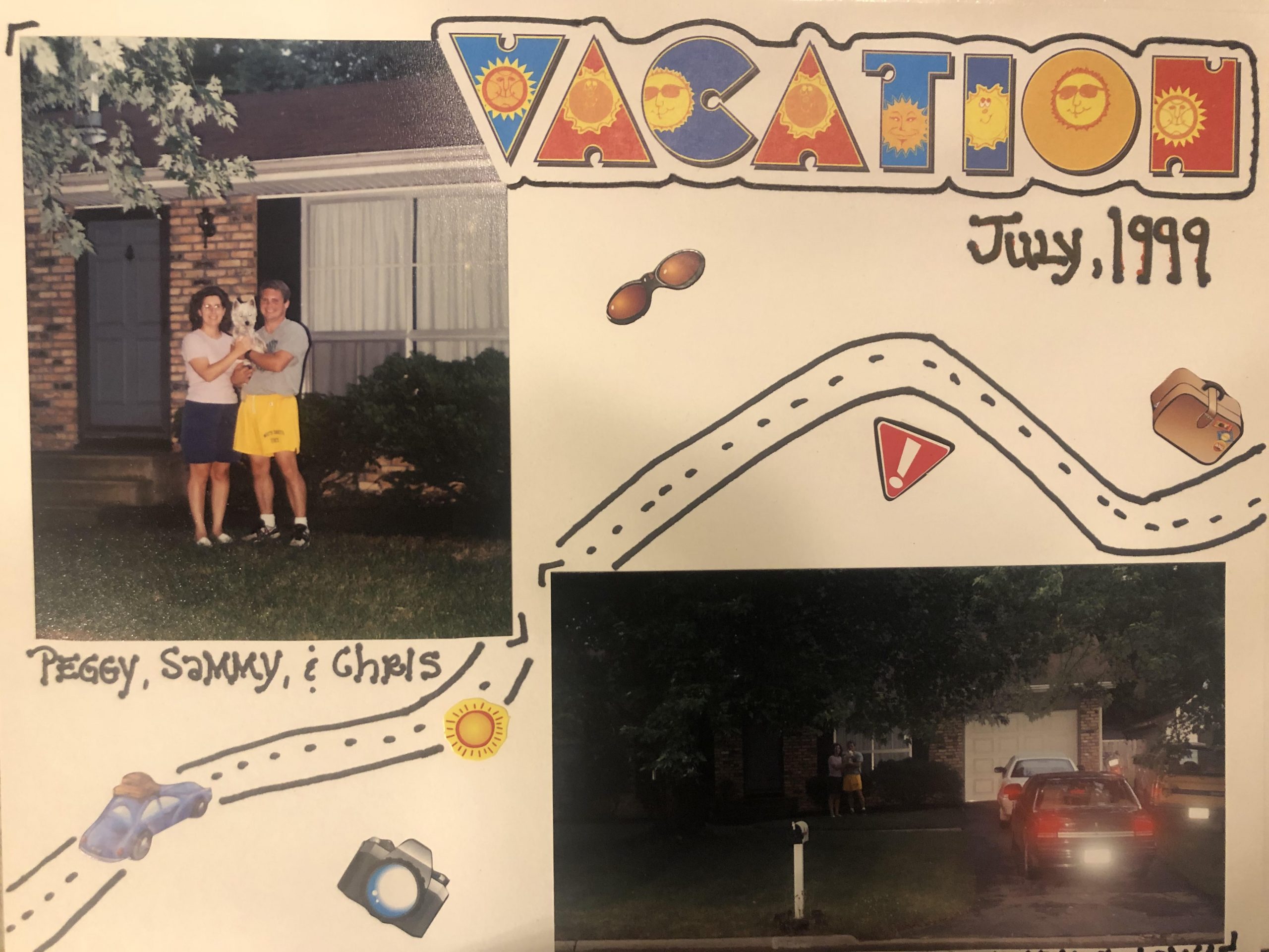 Scrapbook mementos from a long-ago summer road trip