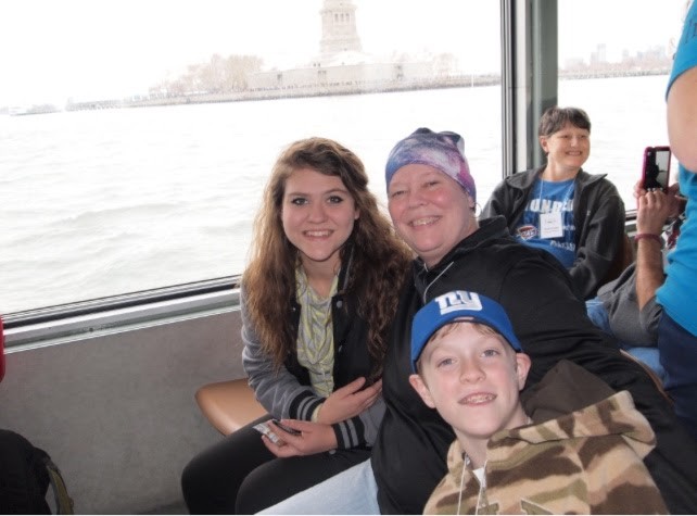 Hope (center), making unforgettable memories with her children Shelby and Evan in NYC