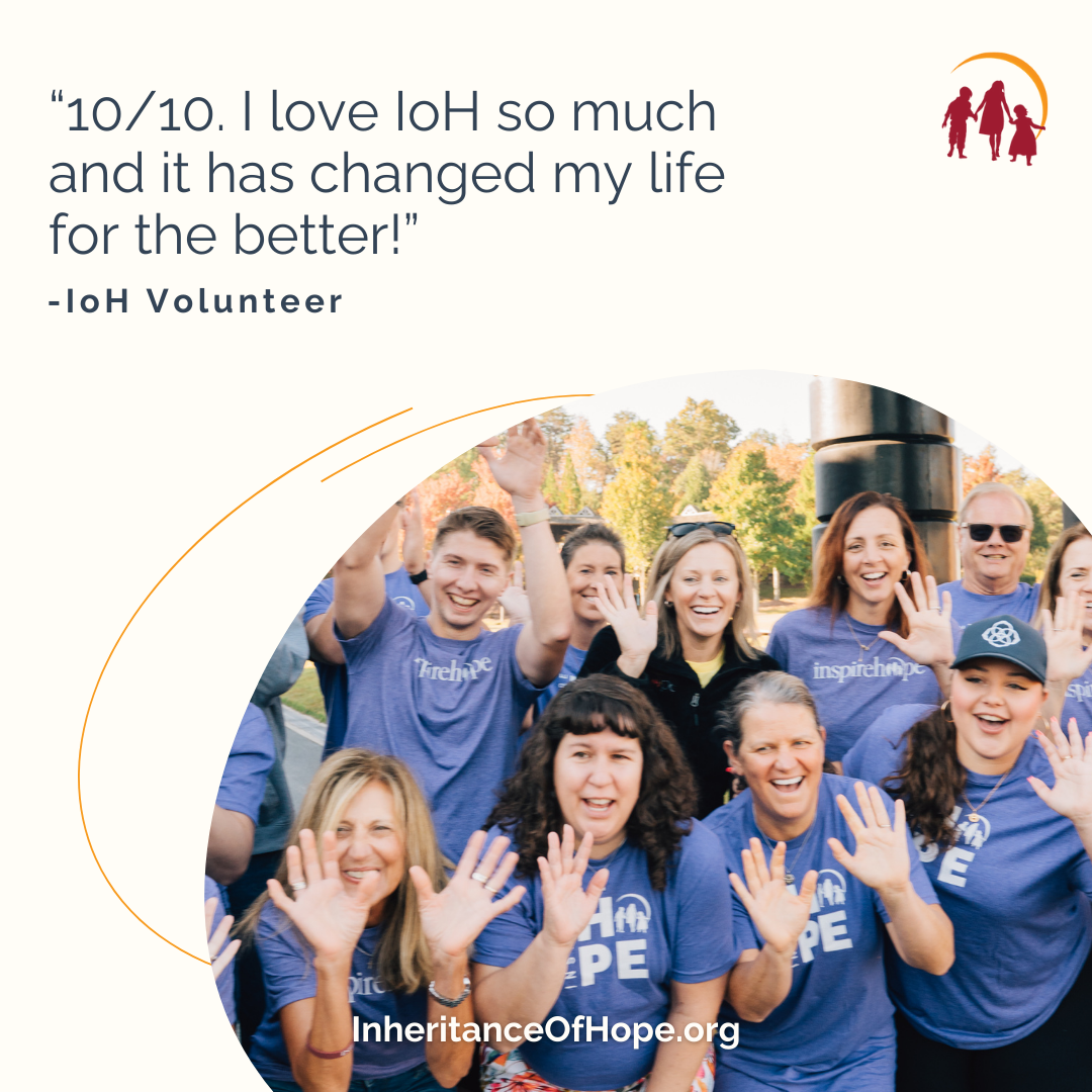 A quote from an IOH participant positioned about a group photo of smiling IOH members