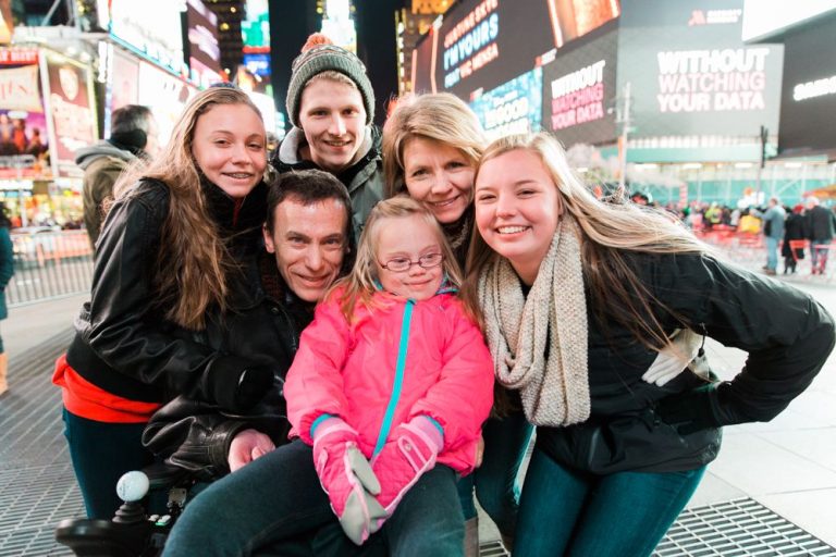 Dad with ALS in New York City with his family