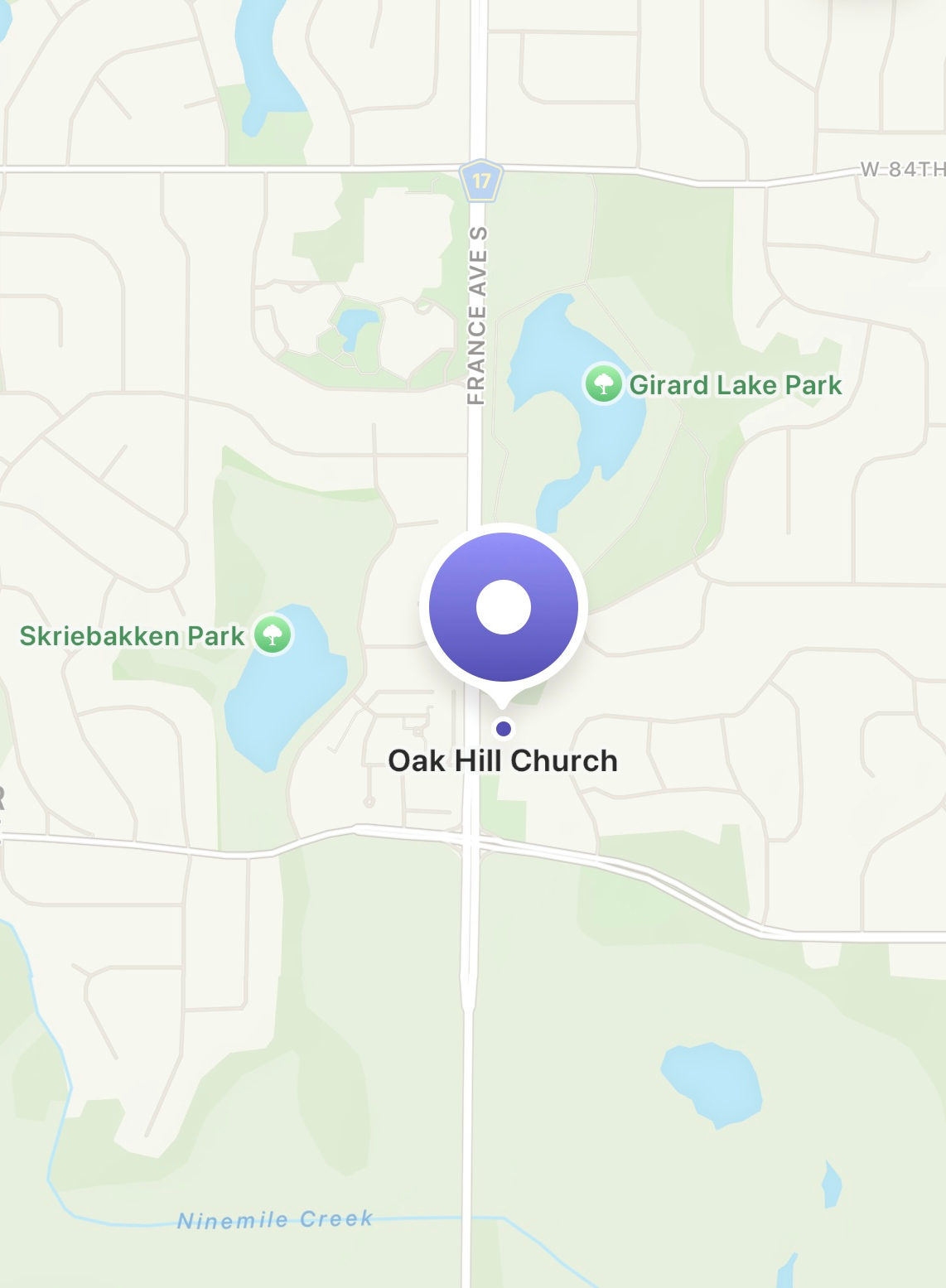 Oak Hill Church Map Twin Cities