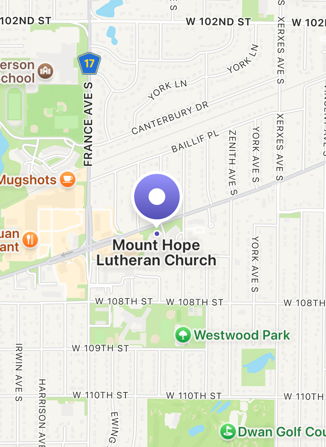 Oak Hill Church Map Twin Cities