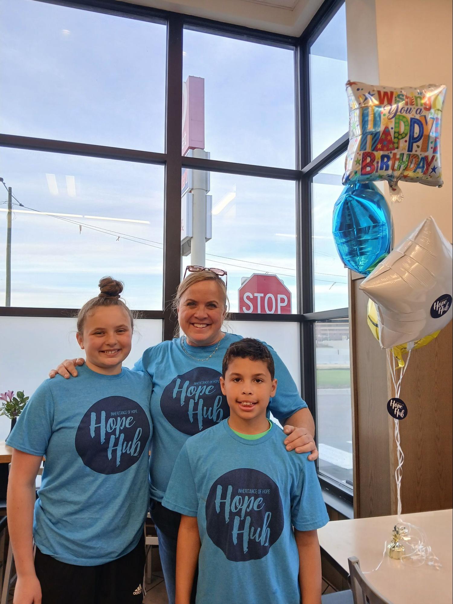 Tessa and her children at a Hope Hub™ gathering